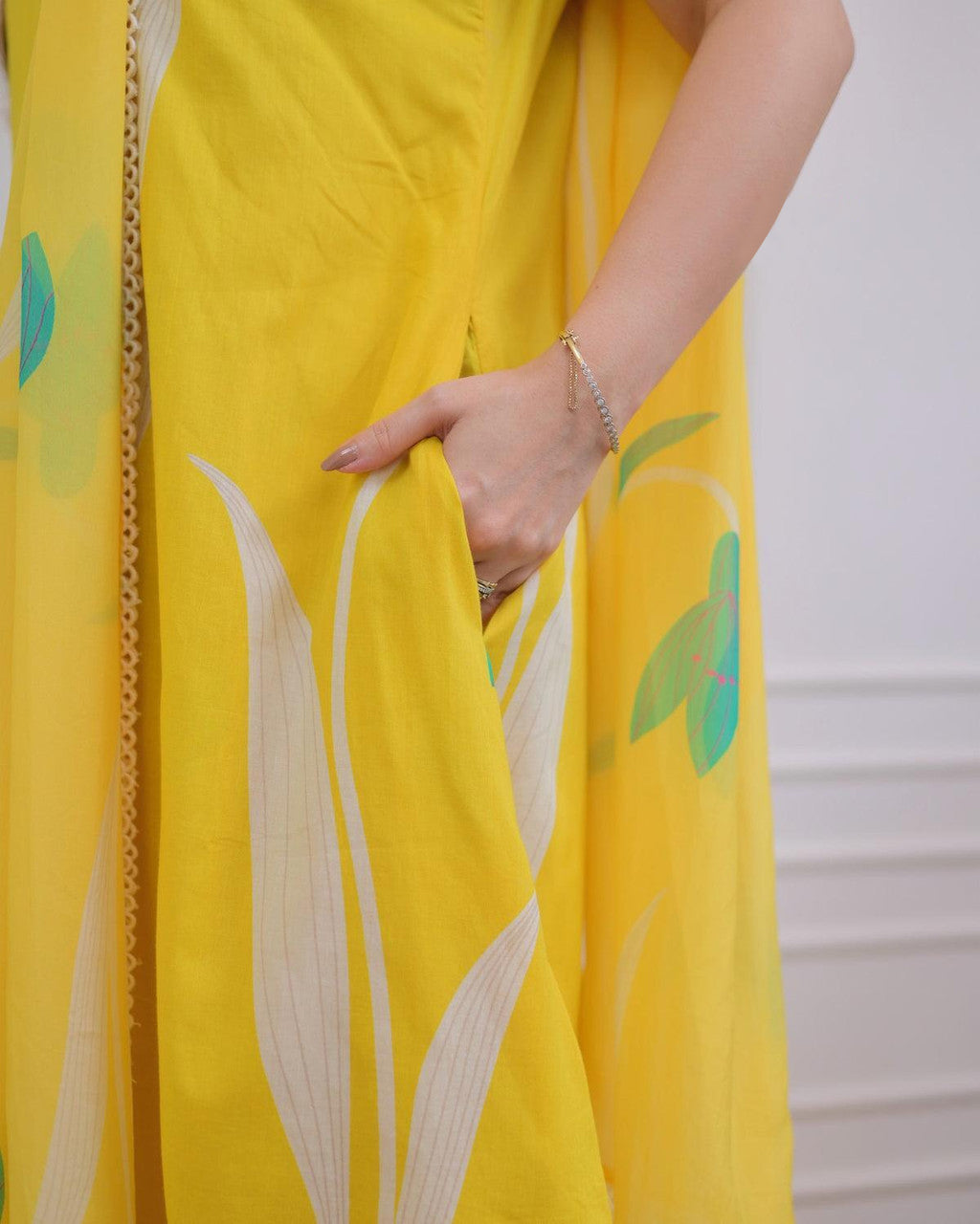 Jyoti Fashion Women's Yellow Rayon Printed Designer Kurta Set with Dupatta - Distacart