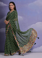 Jyoti Fashion Women's Green Coding Sequence Georgette Saree with Blouse - Distacart