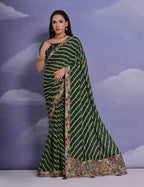 Jyoti Fashion Women's Green Coding Sequence Georgette Saree with Blouse - Distacart