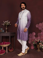 Jyoti Fashion Men's Jamuni Sequins Embroidered Kurta with Pajama