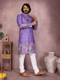 Jyoti Fashion Men's Jamuni Sequins Embroidered Kurta with Pajama