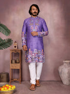 Jyoti Fashion Men's Jamuni Sequins Embroidered Kurta with Pajama