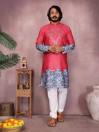 Jyoti Fashion Men's Gajri Sequins Embroidered Kurta with Pajama
