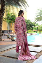 Jyoti Fashion Pink Cotton Silk Floral Printed Designer Kurta Set with Dupatta - Distacart