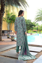 Jyoti Fashion Rama Cotton Silk Floral Printed Designer Kurta Set with Dupatta - Distacart