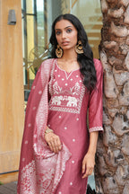 Jyoti Fashion Peach Vatican Embroidered Designer Kurta Set with Dupatta - Distacart
