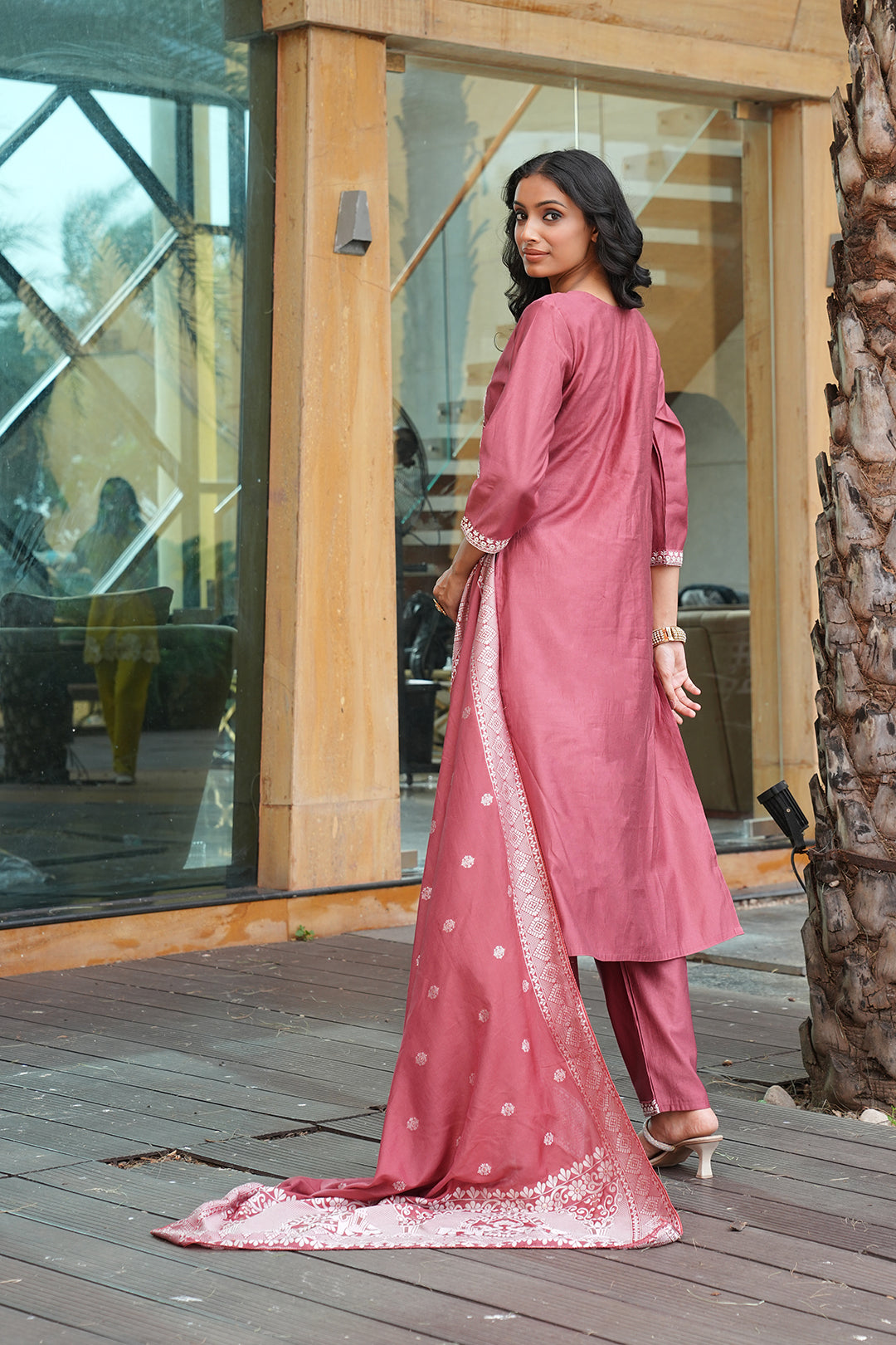 Jyoti Fashion Peach Vatican Embroidered Designer Kurta Set with Dupatta - Distacart