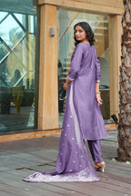 Jyoti Fashion Purple Vatican Embroidered Designer Kurta Set with Dupatta - Distacart