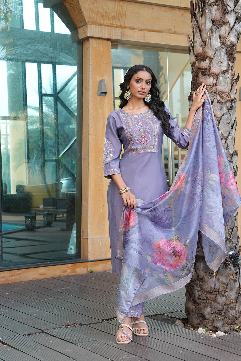 Jyoti Fashion Grey Vatican Embroidered Designer Kurta Set with Dupatta - Distacart