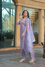 Jyoti Fashion Grey Vatican Embroidered Designer Kurta Set with Dupatta - Distacart