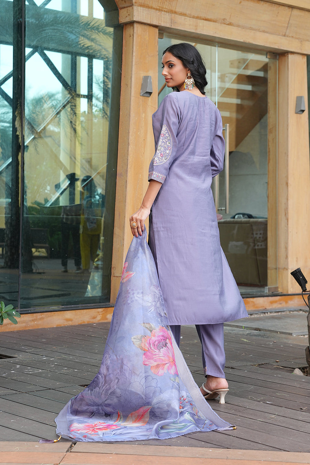 Jyoti Fashion Grey Vatican Embroidered Designer Kurta Set with Dupatta - Distacart