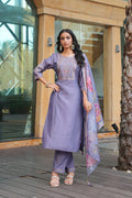Jyoti Fashion Grey Vatican Embroidered Designer Kurta Set with Dupatta - Distacart