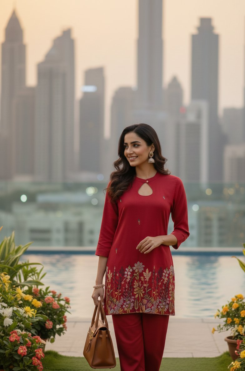Jyoti Fashion Rani Pink Cotton Silk Embroidered Designer Kurta Set - Distacart