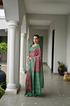 Jyoti Fashion Women's Wine Soft Tussar Silk Ikkat Printed Saree with Blouse - Distacart