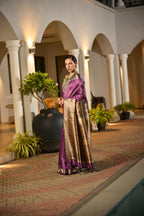 Jyoti Fashion Women's Purple Soft Khadi Raw Silk Zari Woven Saree with Blouse - Distacart