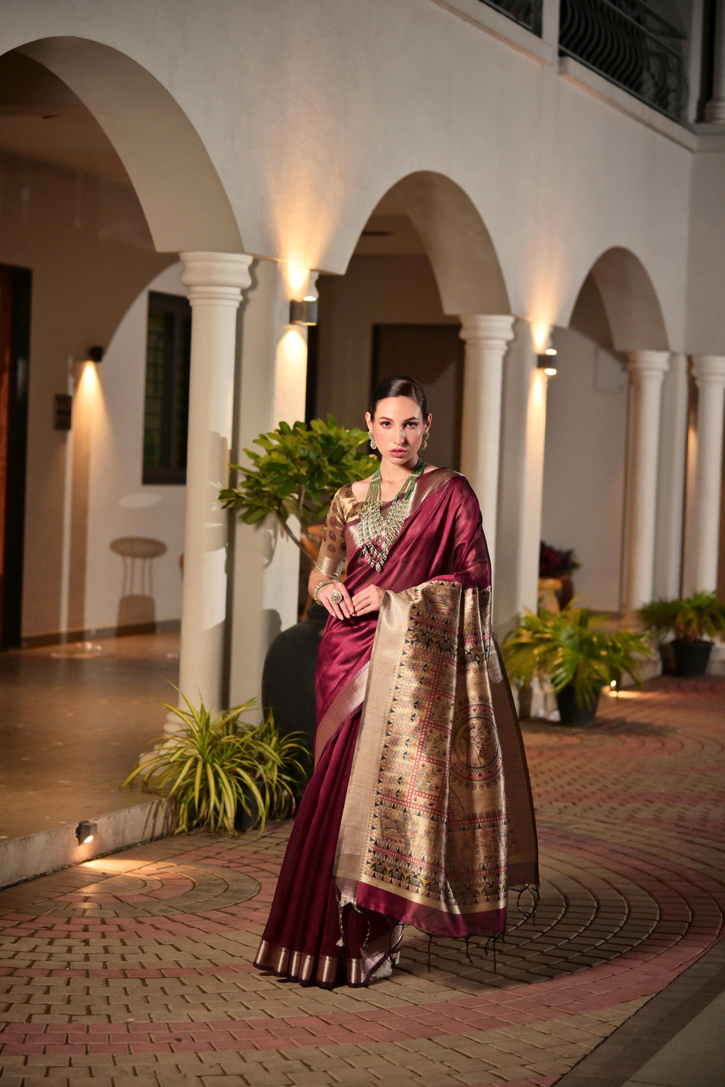 Jyoti Fashion Women's Maroon Soft Khadi Raw Silk Zari Woven Saree with Blouse - Distacart