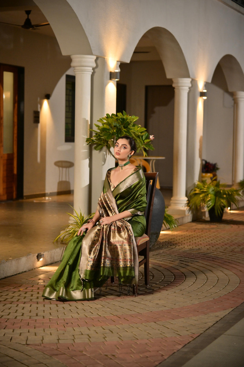 Jyoti Fashion Women's Green Soft Khadi Raw Silk Zari Woven Saree with Blouse - Distacart