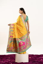 Jyoti Fashion Women's Yellow Banarasi Pashmina Soft Silk Zari Woven Saree with Blouse - Distacart