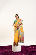 Jyoti Fashion Women's Yellow Banarasi Pashmina Soft Silk Zari Woven Saree with Blouse - Distacart