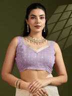 Jyoti Fashion Women's Purple Soft Muga Cotton Kalamkari Woven Saree with Blouse - Distacart