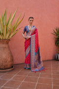 Jyoti Fashion Women's Rani Pink Paithani Silk Zari Woven Saree with Blouse - Distacart
