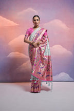 Jyoti Fashion Women's Sea Green Paithani Silk Zari Woven Saree with Blouse - Distacart