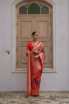 Jyoti Fashion Women's Multicolor Banarasi Silk Zari Woven Saree with Blouse - Distacart