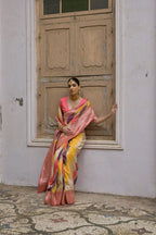 Jyoti Fashion Women's Multicolor Banarasi Silk Zari Woven Saree with Blouse - Distacart