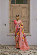 Jyoti Fashion Women's Multicolor Banarasi Silk Zari Woven Saree with Blouse - Distacart