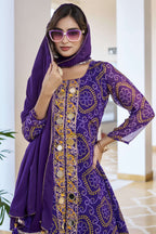 Jyoti Fashion Purple Faux Georgette Embroidered Designer Kurta Set with Dupatta - Distacart