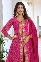 Jyoti Fashion Pink Faux Georgette Embroidered Designer Kurta Set with Dupatta - Distacart
