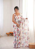 Jyoti Fashion Women's Multicolor Chinon Digital Printed Designer Saree with Blouse - Distacart