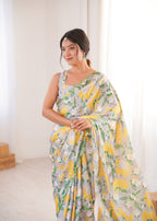 Jyoti Fashion Women's Multicolor Chinon Digital Printed Designer Saree with Blouse - Distacart