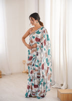 Jyoti Fashion Women's Multicolor Chinon Digital Printed Designer Saree with Blouse - Distacart