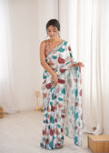 Jyoti Fashion Women's Multicolor Chinon Digital Printed Designer Saree with Blouse - Distacart