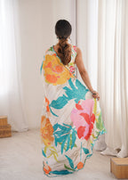 Jyoti Fashion Women's Multicolor Chinon Digital Printed Designer Saree with Blouse - Distacart