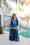 Jyoti Fashion Rama ICE Velvet Embroidered Designer Kurta Set with Batwa - Distacart