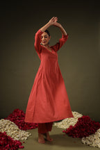 Jyoti Fashion Rust Rayon Lace Border Designer Kurta Set With Dupatta - Distacart
