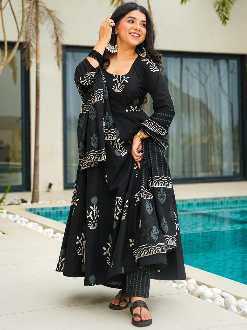Jyoti Fashion Black Rayon Printed Designer Kurta Set With Dupatta - Distacart