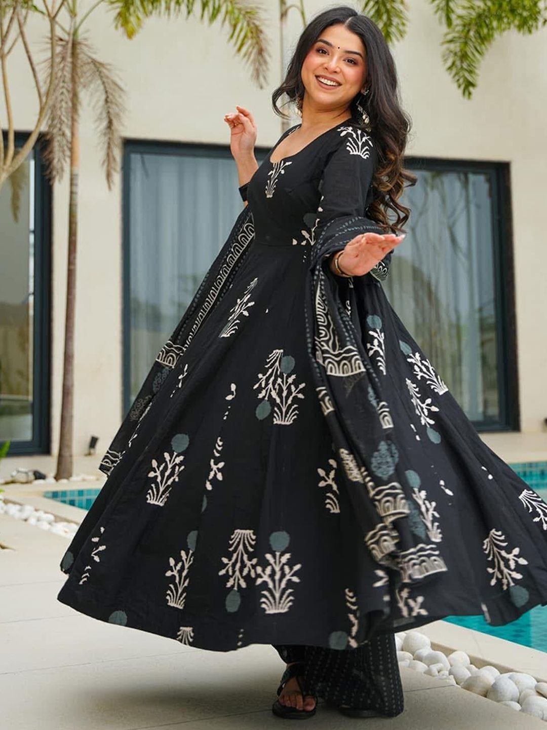 Jyoti Fashion Black Rayon Printed Designer Kurta Set With Dupatta - Distacart