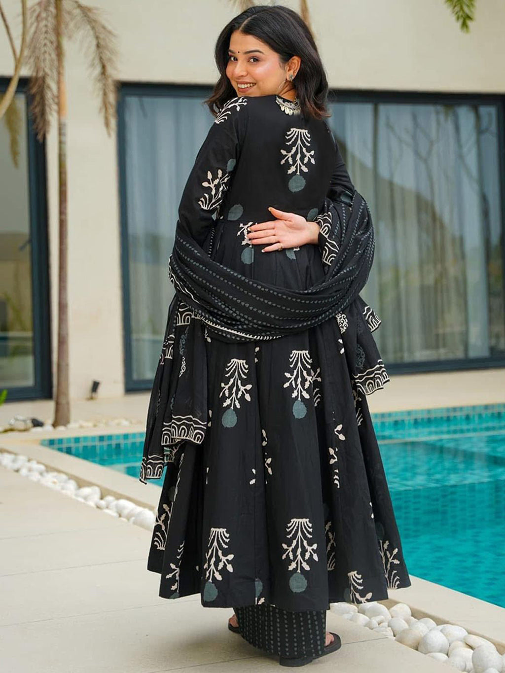 Jyoti Fashion Black Rayon Printed Designer Kurta Set With Dupatta - Distacart