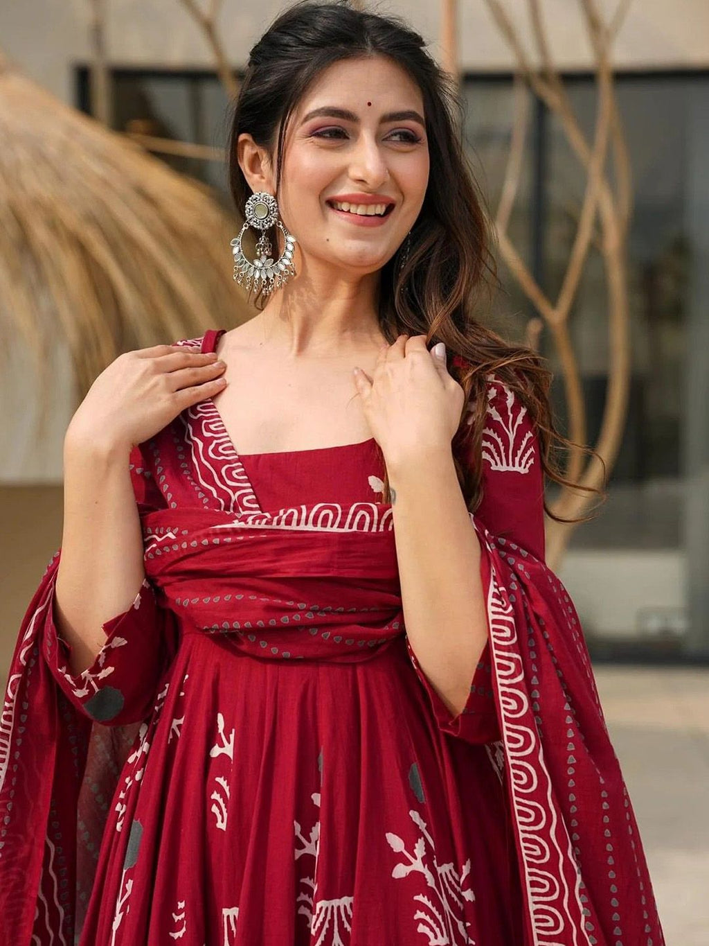 Jyoti Fashion Maroon Rayon Printed Designer Kurta Set With Dupatta - Distacart