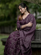 Jyoti Fashion Wine Rayon Printed Designer Kurta Set With Dupatta - Distacart