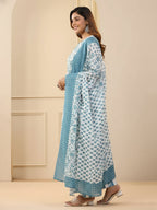 Jyoti Fashion White Rayon Printed Designer Kurta Set With Dupatta - Distacart