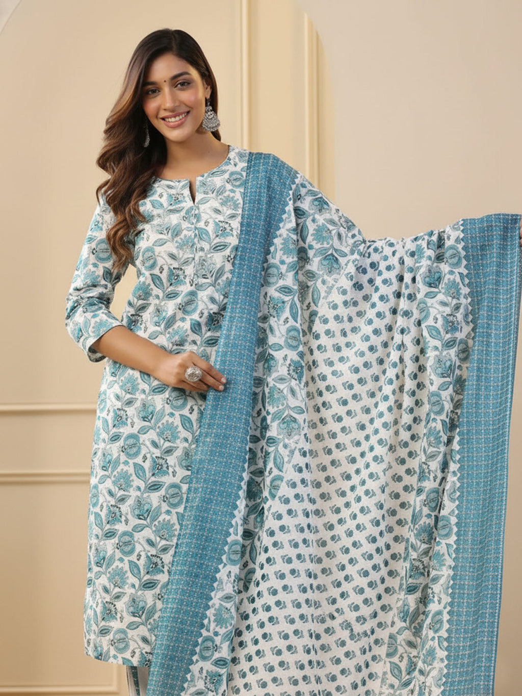 Jyoti Fashion White Rayon Printed Designer Kurta Set With Dupatta - Distacart
