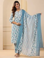 Jyoti Fashion White Rayon Printed Designer Kurta Set With Dupatta - Distacart