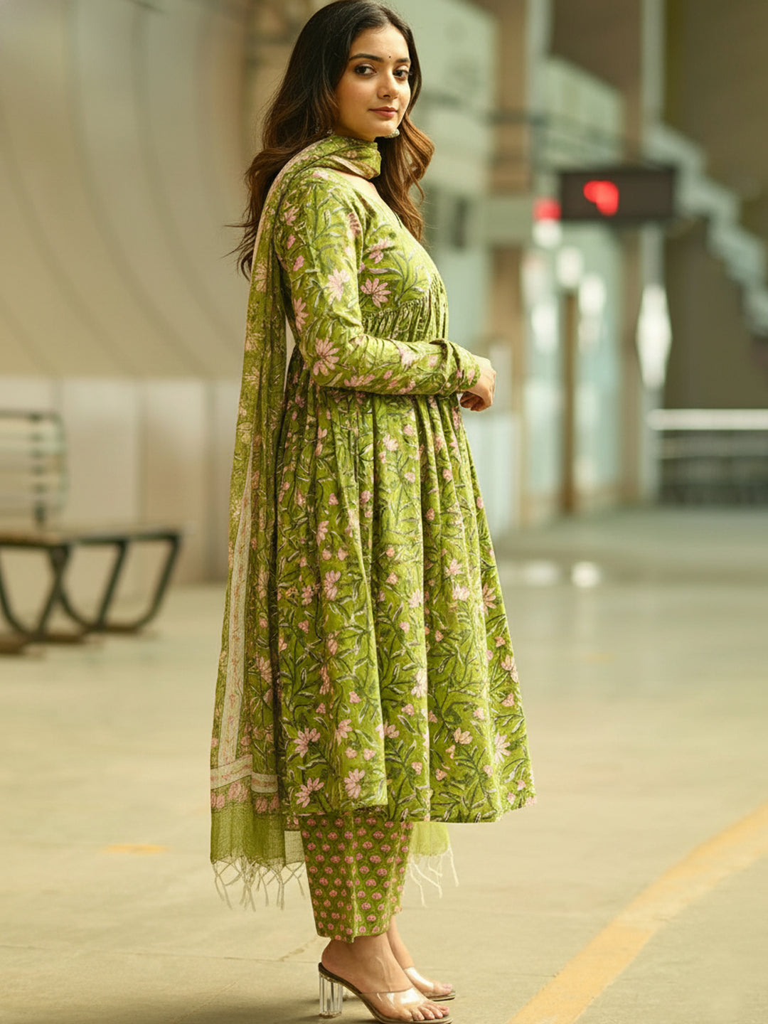 Jyoti Fashion Parrot Rayon Printed Designer Kurta Set With Dupatta - Distacart