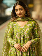 Jyoti Fashion Parrot Rayon Printed Designer Kurta Set With Dupatta - Distacart