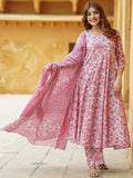 Jyoti Fashion Baby Pink Rayon Printed Designer Kurta Set With Dupatta - Distacart