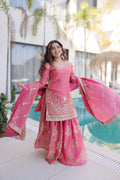 Jyoti Fashion Pink Fendy Crush Embroidered Designer Sharara & Sets - Distacart
